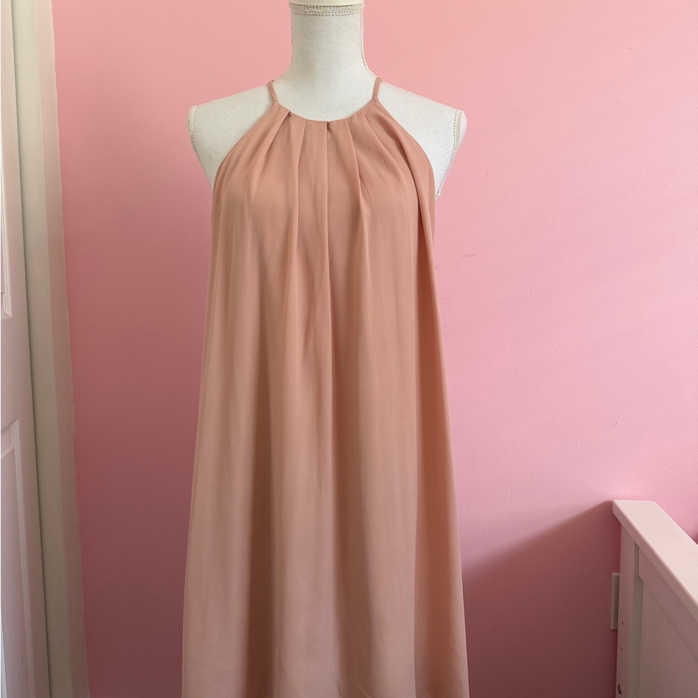 Everly Peach Halter Midi Dress